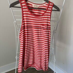 rag & bone Men's Coral Striped 100% Cotton Pocket Tank Top - Size S